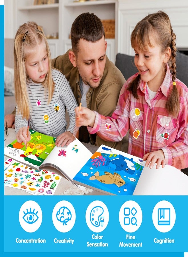 Gethelud Coloring Activity Book, 50 Cute Coloring Pages with 200 Stickers, Dinosaur Farm/Marine/Wild Animal Scenes for Kids Relaxation, Comfy Day, Cozy Hygge Moment (8.3” x 8.3”) - Image 5