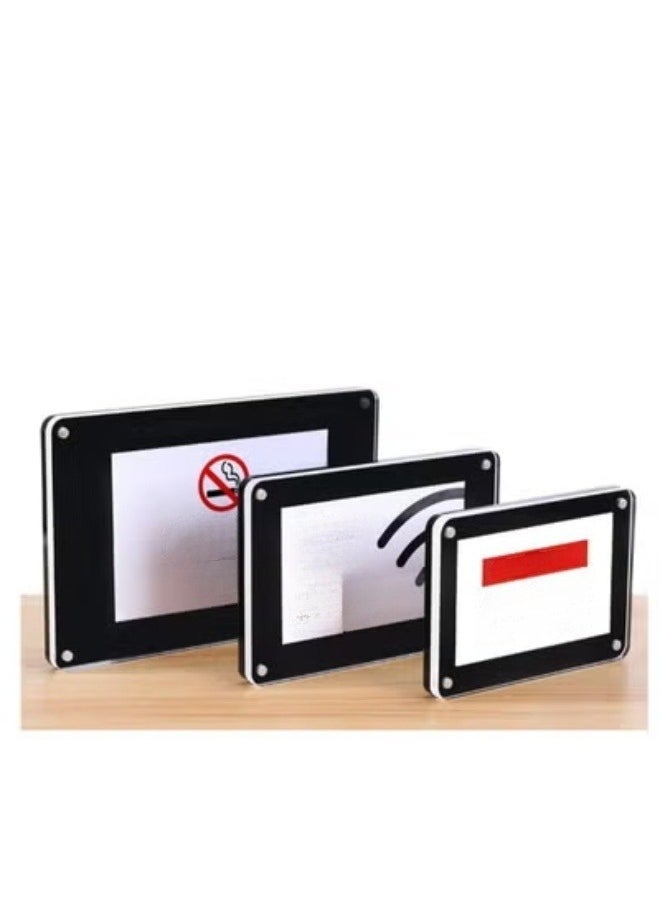 Eckek Eckek  5 Pack Acrylic Label Holder Price Tag Displays Sign Holder with 3M Tape Adhesive Wall Mount Sign Stand  - Image 5
