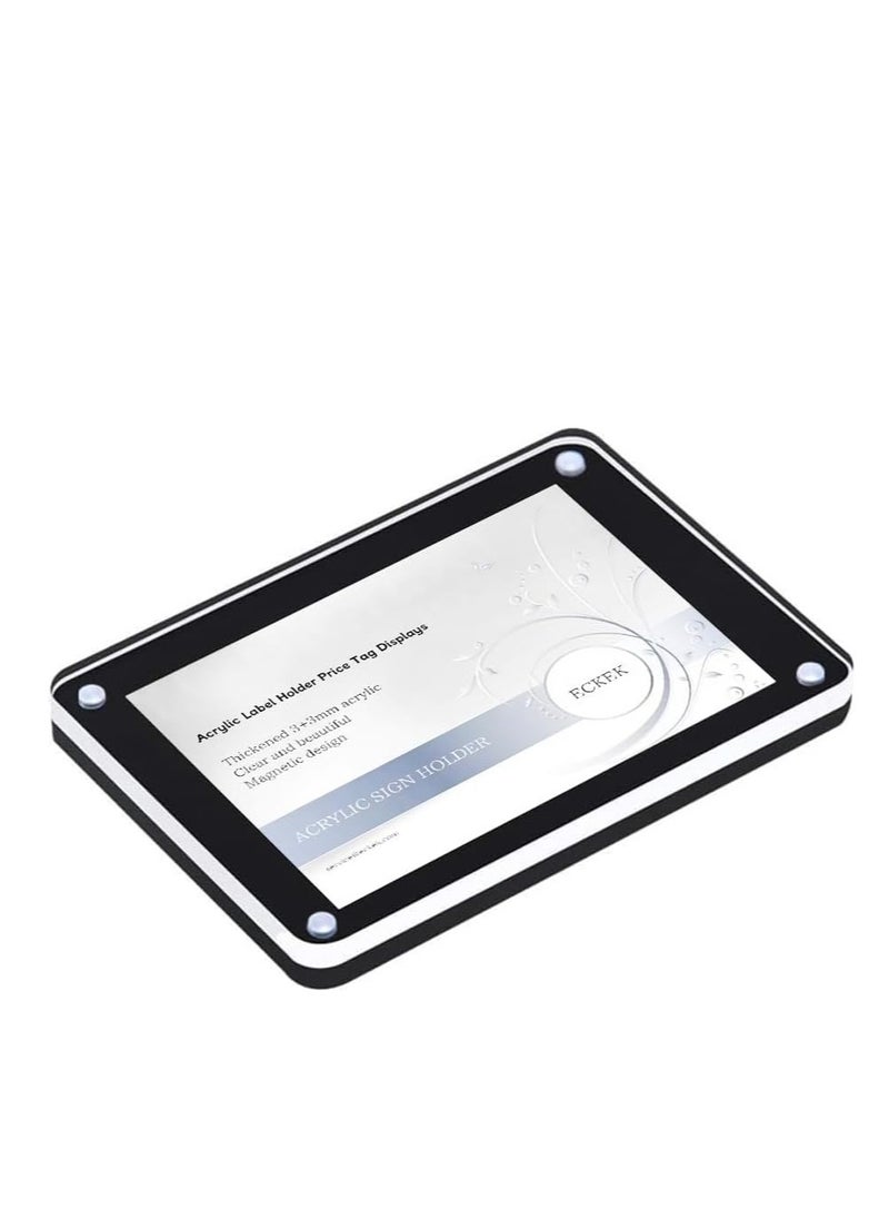 Eckek Eckek  5 Pack Acrylic Label Holder Price Tag Displays Sign Holder with 3M Tape Adhesive Wall Mount Sign Stand  - Image 1