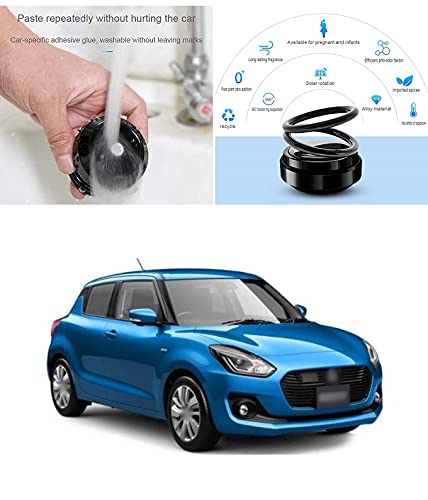PRIKNIK Solar Energy Rotating Car Perfume with Long Lasting Organic Fragrance, Feel-Good Premium Car Air freshener Compatible with M-aruti S-uzuki S-wift - Image 2