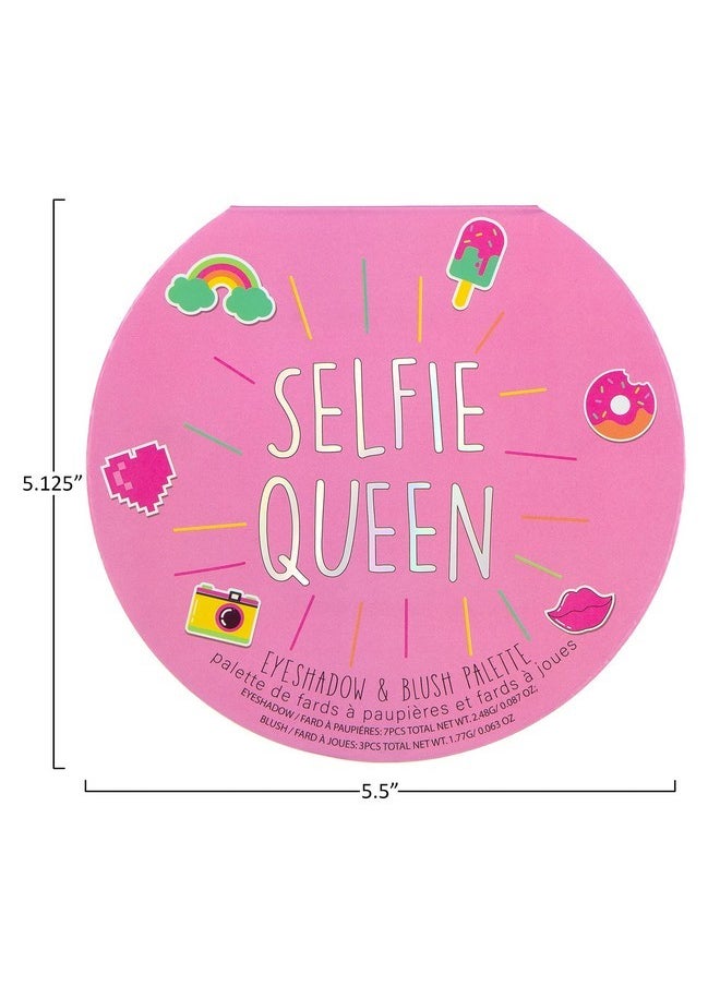 Expressions Expressions Selfie Queen Glisten & Glitter Makeup Palette 10 Color Eyeshadow Palette & Blush Makeup Novelty Beauty Set, Fold Out Compact with Mirror, Cute Makeup Kit Gifts - Washable, Non-Toxic  - Image 5