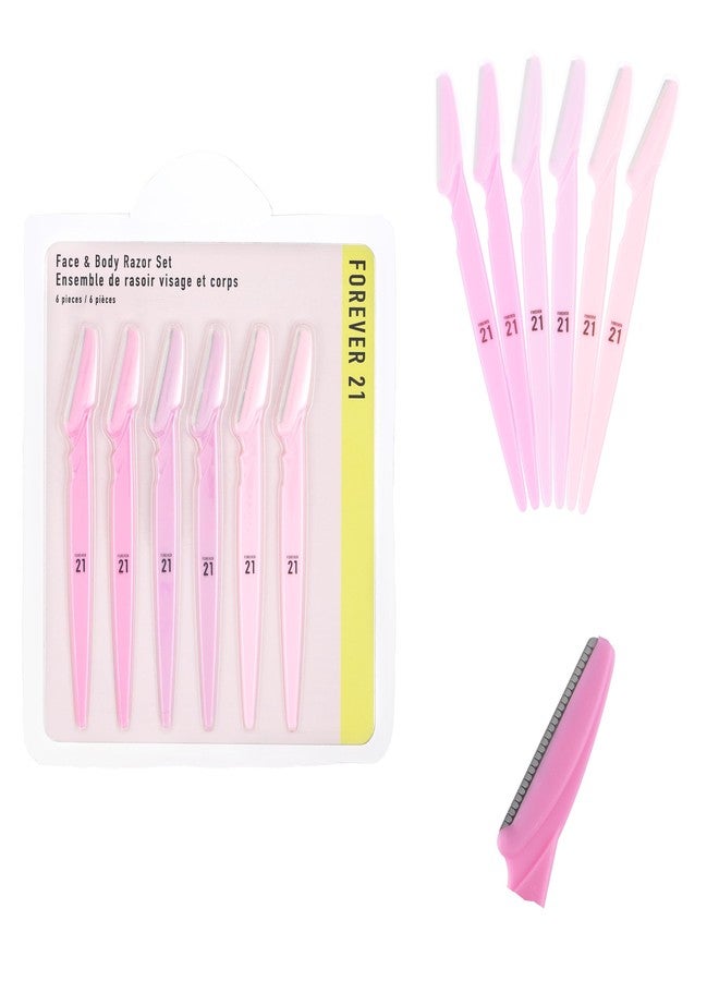FOREVER 21 6pc Eyebrow Razor Set - Pink Disposable Razors for Eyebrow Maintenance | Hair Removal Tool, Face & Eyebrow Razor - Image 1