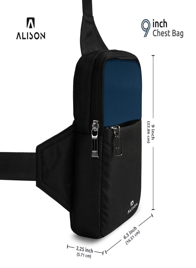 Alison Sling Bag-Chest Bag for Men & Women - Small Passport Stylish Cross Body Travel Office Messenger One Side Shoulder Hand Bag comes with Padded & Water-resistant (Black) (Blue) - Image 4