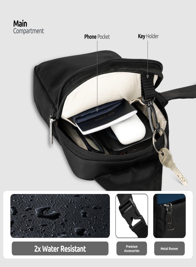 Alison Sling Bag-Chest Bag for Men & Women - Small Passport Stylish Cross Body Travel Office Messenger One Side Shoulder Hand Bag comes with Padded & Water-resistant (Black) (Blue) - Image 5