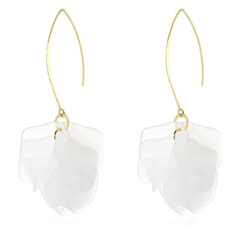 KELMALL Boho Flower Hoop Earrings for Women - Lightweight Bloom Petal Drop Dangle Earrings with Jewelry Box - Image 1