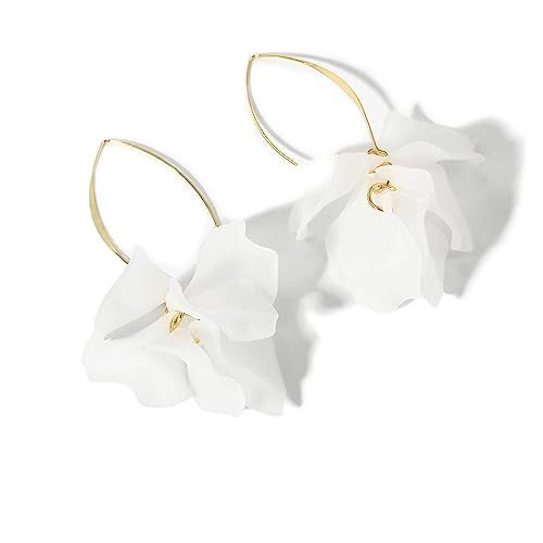 KELMALL Boho Flower Hoop Earrings for Women - Lightweight Bloom Petal Drop Dangle Earrings with Jewelry Box - Image 5