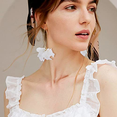 KELMALL Boho Flower Hoop Earrings for Women - Lightweight Bloom Petal Drop Dangle Earrings with Jewelry Box - Image 2