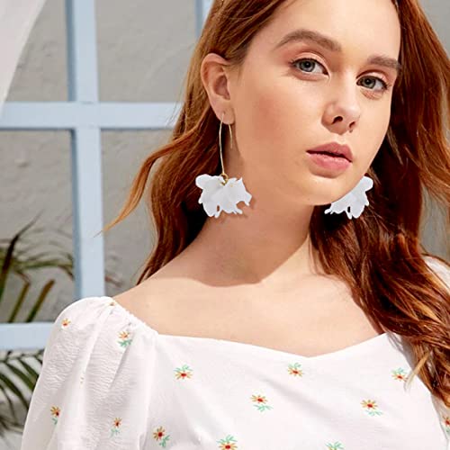 KELMALL Boho Flower Hoop Earrings for Women - Lightweight Bloom Petal Drop Dangle Earrings with Jewelry Box - Image 3