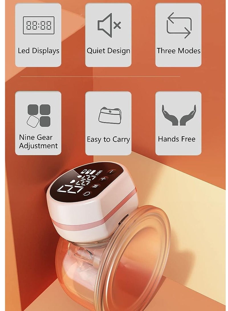Portable breast pump, 3 modes 9-stage electric breast pump, low noise portable breast pump with LCD display and memory, pack of 1 - Image 2