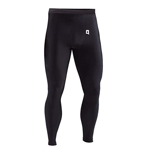 Quada Men Sports/Fitness/Yoga/Gym Compression Lycra Skin Wear Full Tights Plain Lower/Pant (Large) Skinny, Mid Rise,Black - Image 2