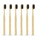 Virgin Forest Bamboo Toothbrush, Vegan Natural ECO Friendly Wood Toothbrushes, Biodegradable Organic Charcoal Tooth Brush, Pack of 6 - Image 2