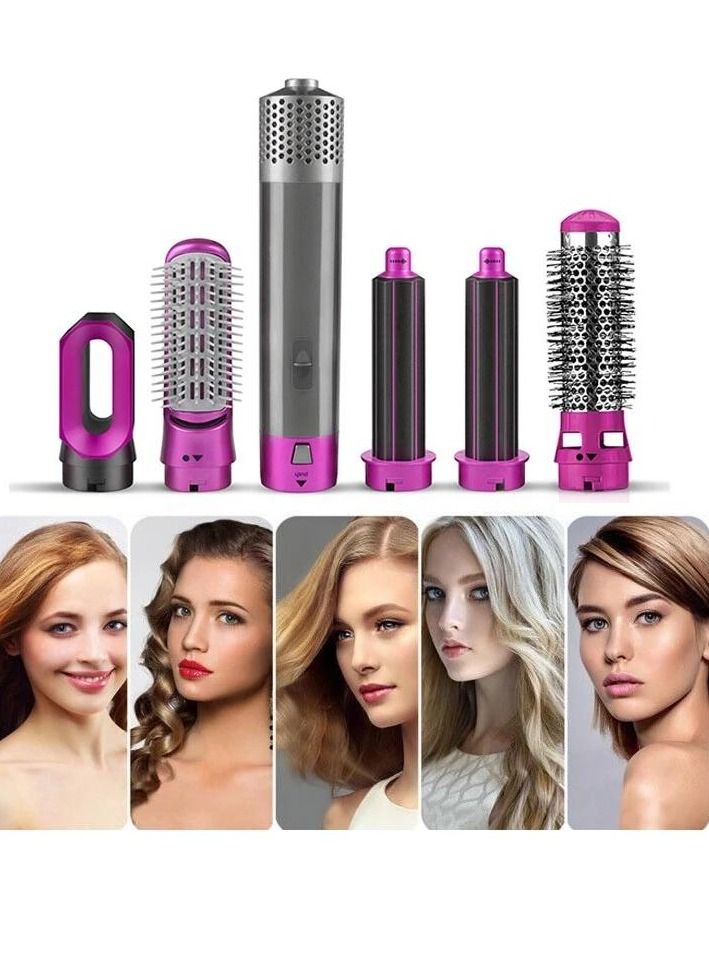 5 In 1 Hair Curler Rotating Hair Dryer Hair Straightener Comb Curling Brush 5 interchangeable barrels, 3 adjustable modes - Image 2