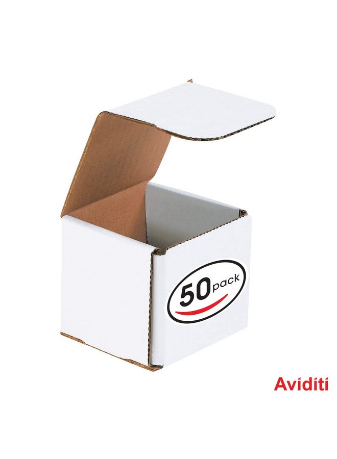 أفيديتي صناديق بريد من الورق المقوى المموج باللون الأبيض، مقاس 3 × 3 × 3 بوصات، عبوة من 50 صندوقًا، مقاومة للكسر، للشحن والإرسال والتخزين - Image 3