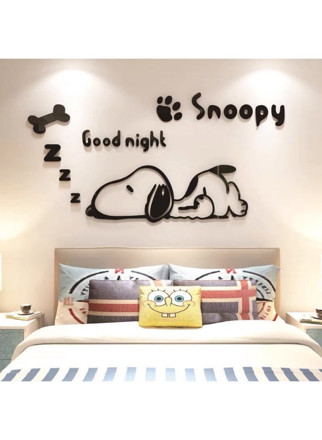 general 3D Cartoon Snoopy Wall Stickers for Kids Rooms Boys Gifts Through Wall Decals Home Decor Mural Multiple Specifications Available - Image 1