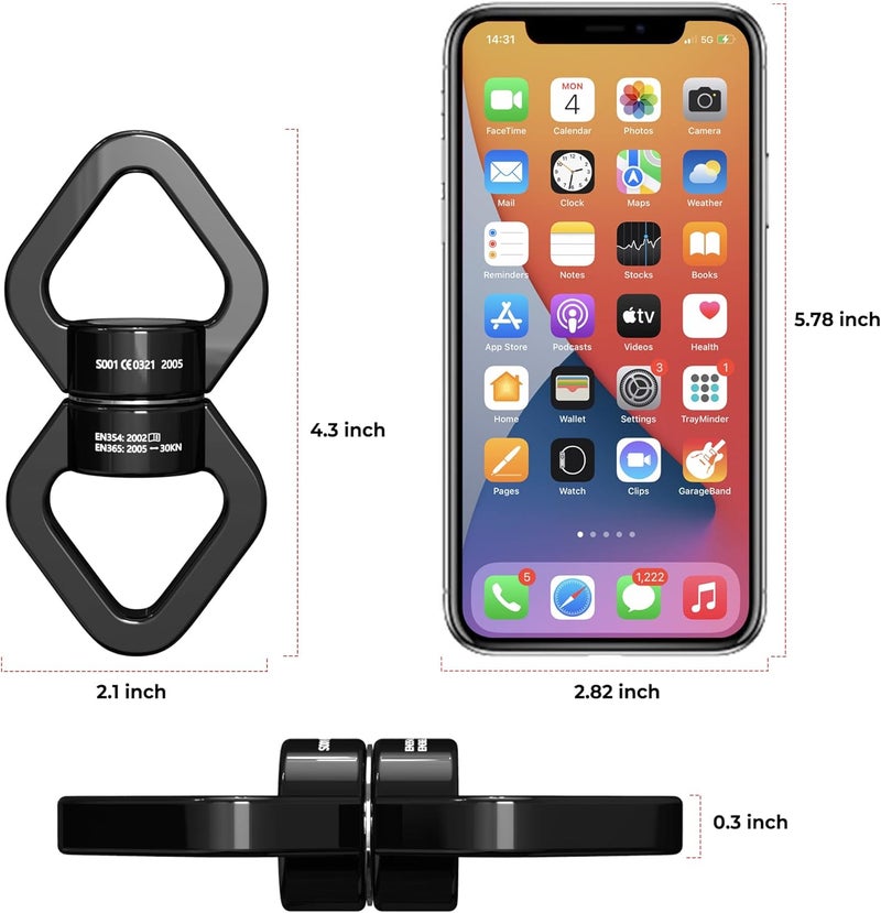 Trobing Swing Swivel, 30KN Rotational Device with Carabiner Set, Safety Tire Swing Hangers for Tree Swing, Hammocks, Aerial Silks and Aerial Yoga, Indoor and Outdoor Rock Climbing - Image 5