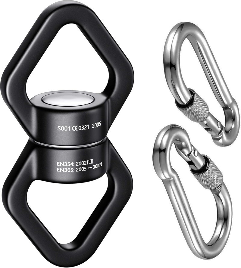 Trobing Swing Swivel, 30KN Rotational Device with Carabiner Set, Safety Tire Swing Hangers for Tree Swing, Hammocks, Aerial Silks and Aerial Yoga, Indoor and Outdoor Rock Climbing - Image 1