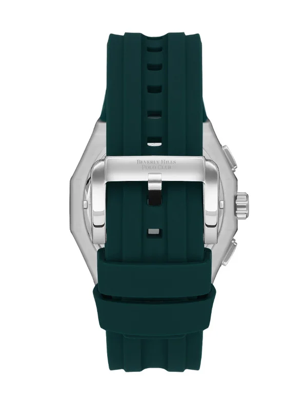 BEVERLY HILLS POLO CLUB Beverly Hills Polo Club BP3557X.375 Men's Multi Function Display Watch & Silicone Strap Green