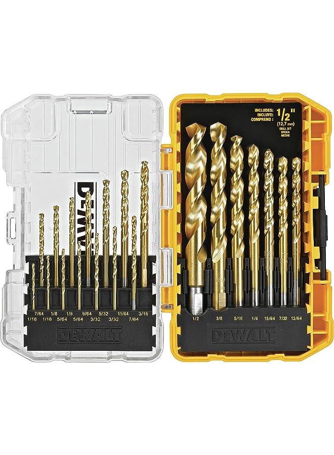 DEWALT Titanium Nitride Drill Bit Set, 21-Piece (Dw1342) - Image 1
