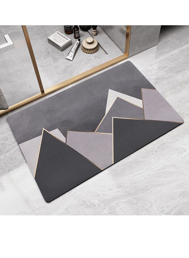 LIMOS Non-Slip Bathroom Bath Mat Rug Diatomaceous Earth Quick Dry Water Absorbent Bath Mats Rubber Backed Around The Toilet Rug Bathroom Carpets (Style B) - Image 1