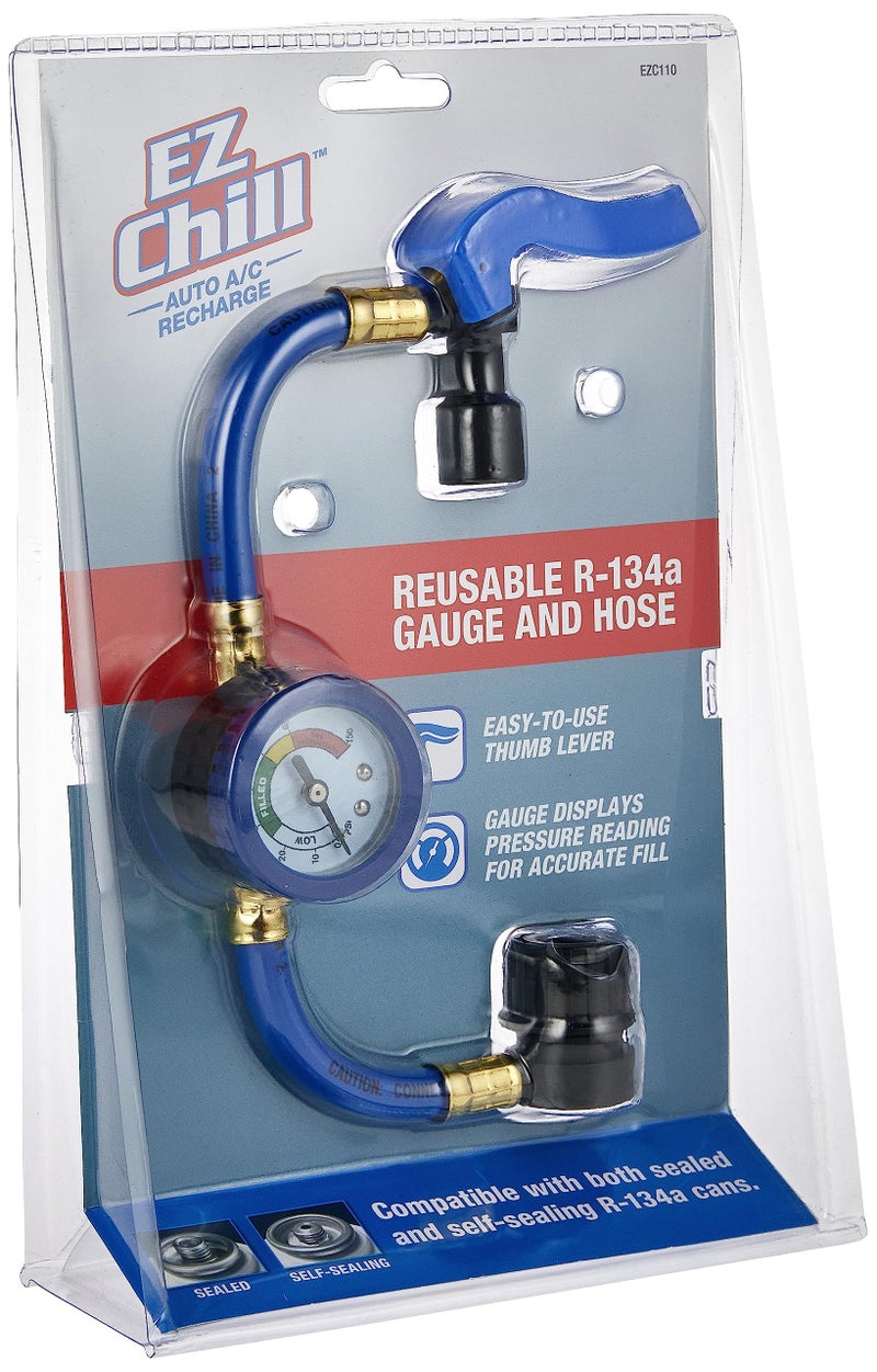 A/C Pro Car Air Conditioner Refrigerant Gauge and Hose by A/C Pro, EZ Chill Reusable AC Recharge Kit for Cars, Trucks,3 x 11 x 8 inches - Image 3