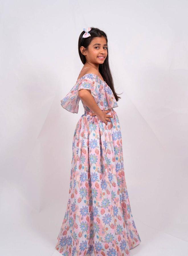 Maithili Printed A-Line Off Shoulder Maxi Dress - Image 3