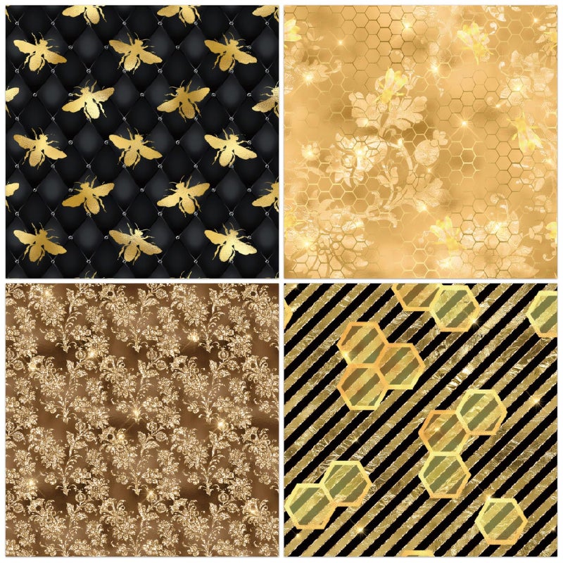 WLXTREE Scrapbook Paper Pad 6x6 Single-Sided Bee Pattern Decopodge Cardstock Paper for Scrapbooking DIY Decorative Background Cardmaking, Junk Journal Craft Supplies - Image 3