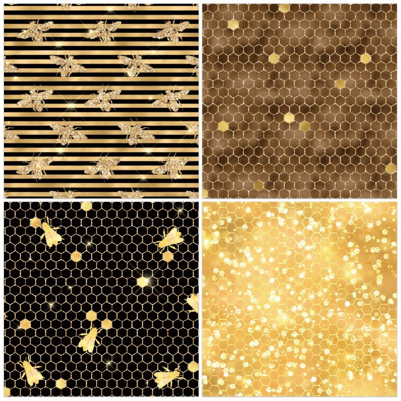 WLXTREE Scrapbook Paper Pad 6x6 Single-Sided Bee Pattern Decopodge Cardstock Paper for Scrapbooking DIY Decorative Background Cardmaking, Junk Journal Craft Supplies - Image 4