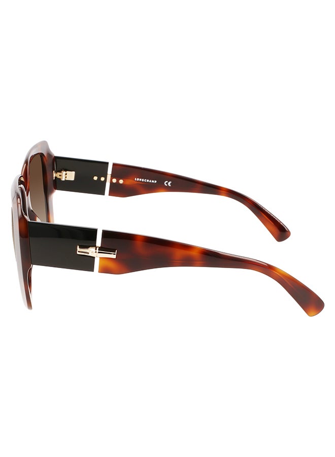 Longchamp نظارة شمسية مربعة للحماية من الأشعة فوق البنفسجية للنساء - LO713S-230-5320 - مقاس العدسة: 53 ملم - Image 2