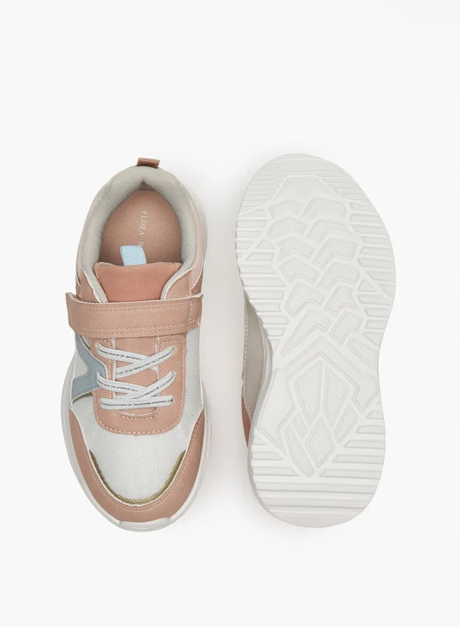فلورا بيلا من شو إكسبرس Panelled Sneakers with Hook and Loop Closure