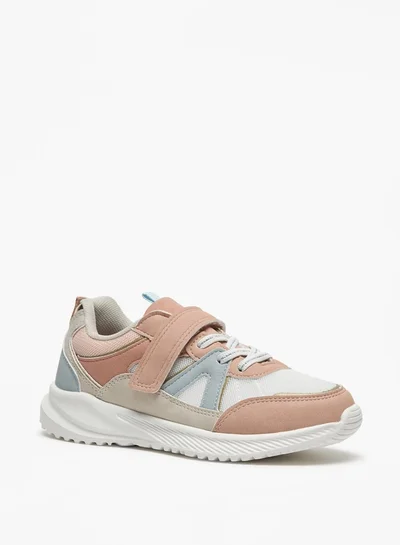 Flora Bella By Shoexpress Panelled Sneakers with Hook and Loop Closure