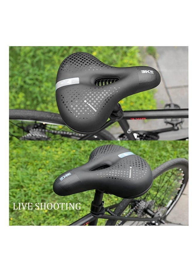 Generic Comfortable Gel Bike Seat with Memory Foam Cushion, Wide Padded Saddle for Men and Women, Universal Fit for Peloton, Stationary, and Mountain Bikes.  - Image 2