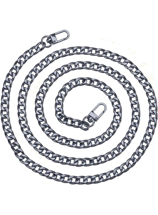 1 63 بوصة الحديد سلسلة مسطحة حزام يد سلاسل الملحقات محفظة الأشرطة الكتف عبر الجسم استبدال الأشرطة مع 2 قطعة أبازيم دوارة جونميتال - Image 1