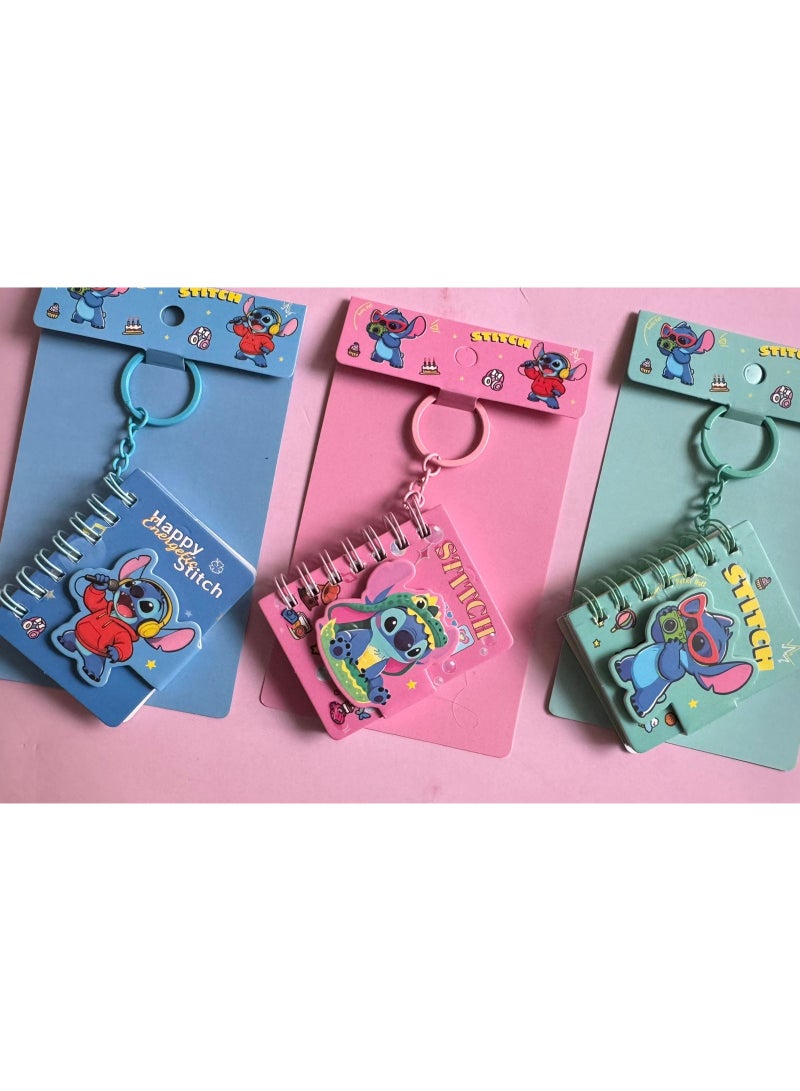 6 Pcs Stitch Mini Keychain Notebook for kids, Perfect for Goodie Bags & Gifts - Image 1