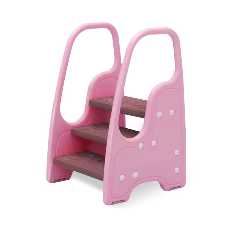 3 Step Stool for ToddlerKids Three Step Stool for Bathroom Sink or Kitchen Counter Standing Tower Children Step Up Learning Helper with Safety Handles and NonSlip PadsPink