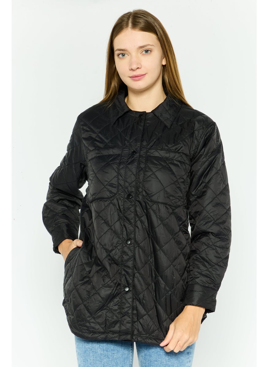 Women Long Sleeve Quilted Jacket, Black - pzsku/ZB1F7FF4DA6EF7ADD7824Z/45/_/1737642383/bbc2494e-1279-4752-83fc-b6819ee89b7b