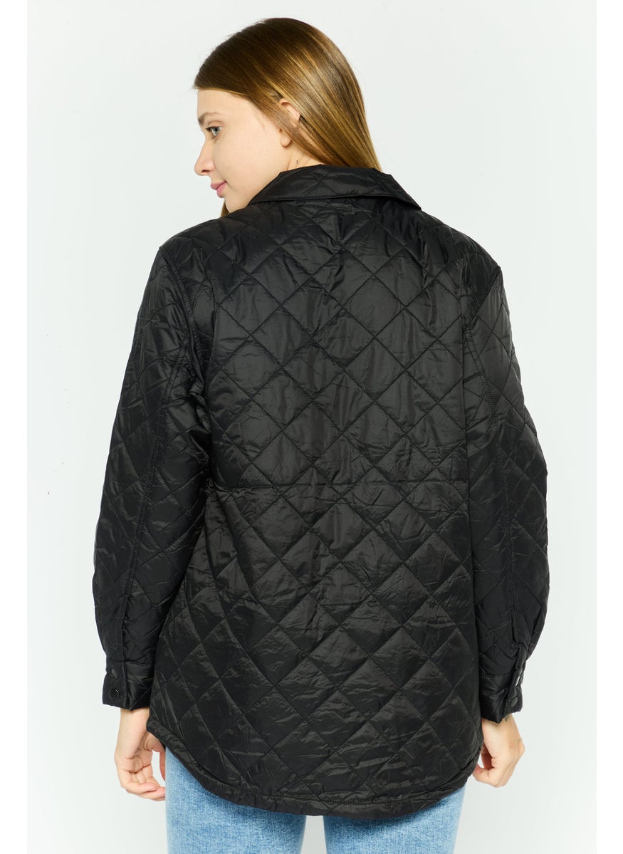 Women Long Sleeve Quilted Jacket, Black - pzsku/ZB1F7FF4DA6EF7ADD7824Z/45/_/1737642385/341513ab-474f-4bd3-878f-f715e1541b96