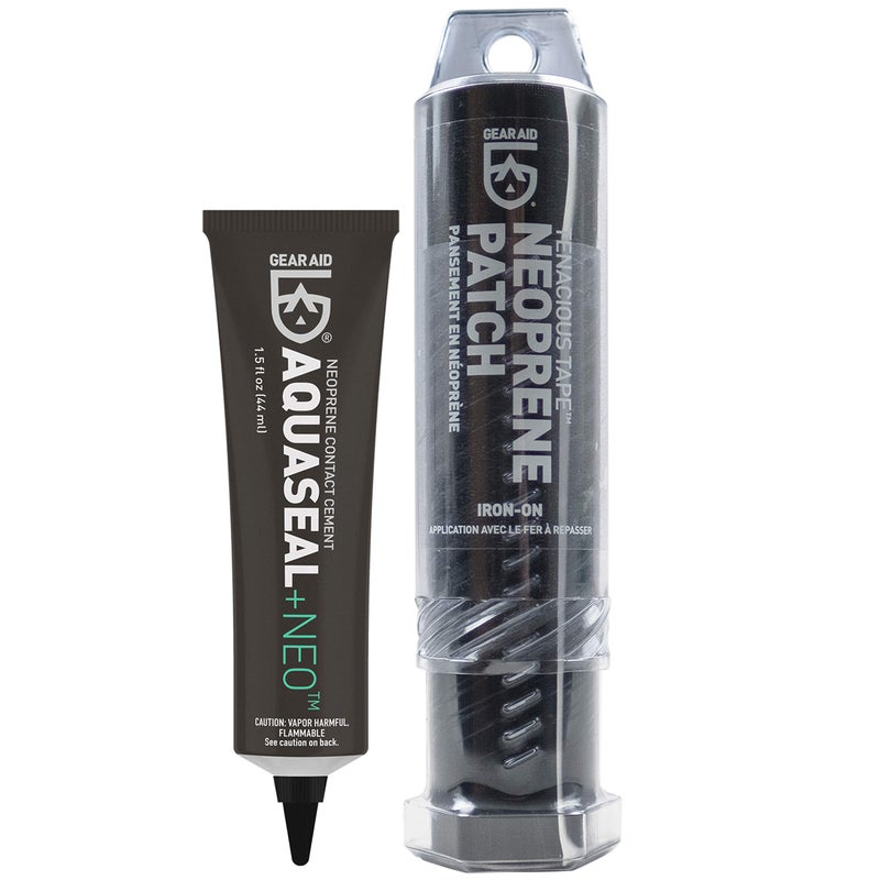 GEAR AID Wetsuit Repair Kit with Iron-On Neoprene Patch and Glue, Fix Seams and Tears - Image 1