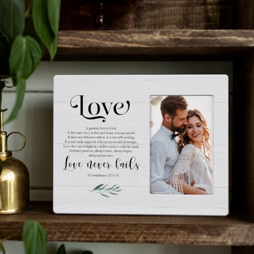 IAXIC Couple Picture Frame for Anniversaries, Wedding Gift for Couples, Romantic Valentines Day Photo Frame, Engagement Gift for Him Her with Elegant Design - Image 4