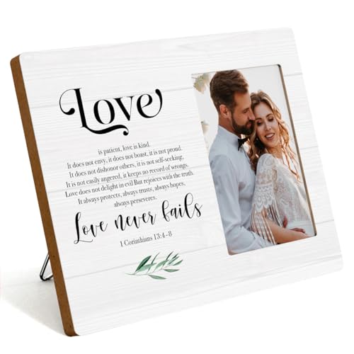IAXIC Couple Picture Frame for Anniversaries, Wedding Gift for Couples, Romantic Valentines Day Photo Frame, Engagement Gift for Him Her with Elegant Design - Image 1