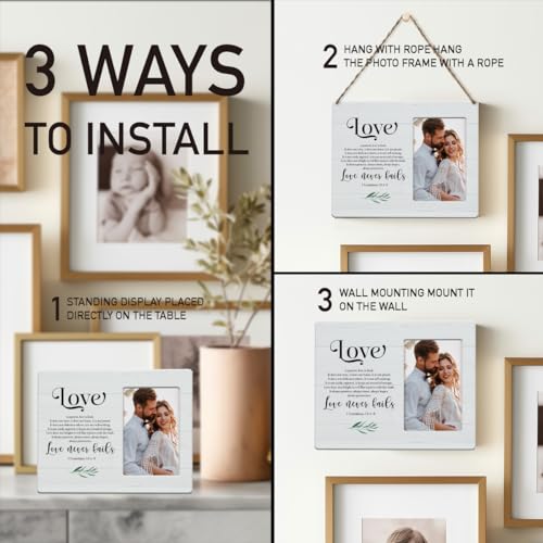 IAXIC Couple Picture Frame for Anniversaries, Wedding Gift for Couples, Romantic Valentines Day Photo Frame, Engagement Gift for Him Her with Elegant Design - Image 5