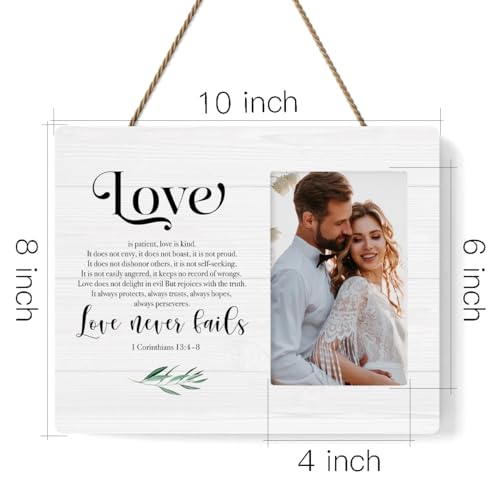 IAXIC Couple Picture Frame for Anniversaries, Wedding Gift for Couples, Romantic Valentines Day Photo Frame, Engagement Gift for Him Her with Elegant Design - Image 2