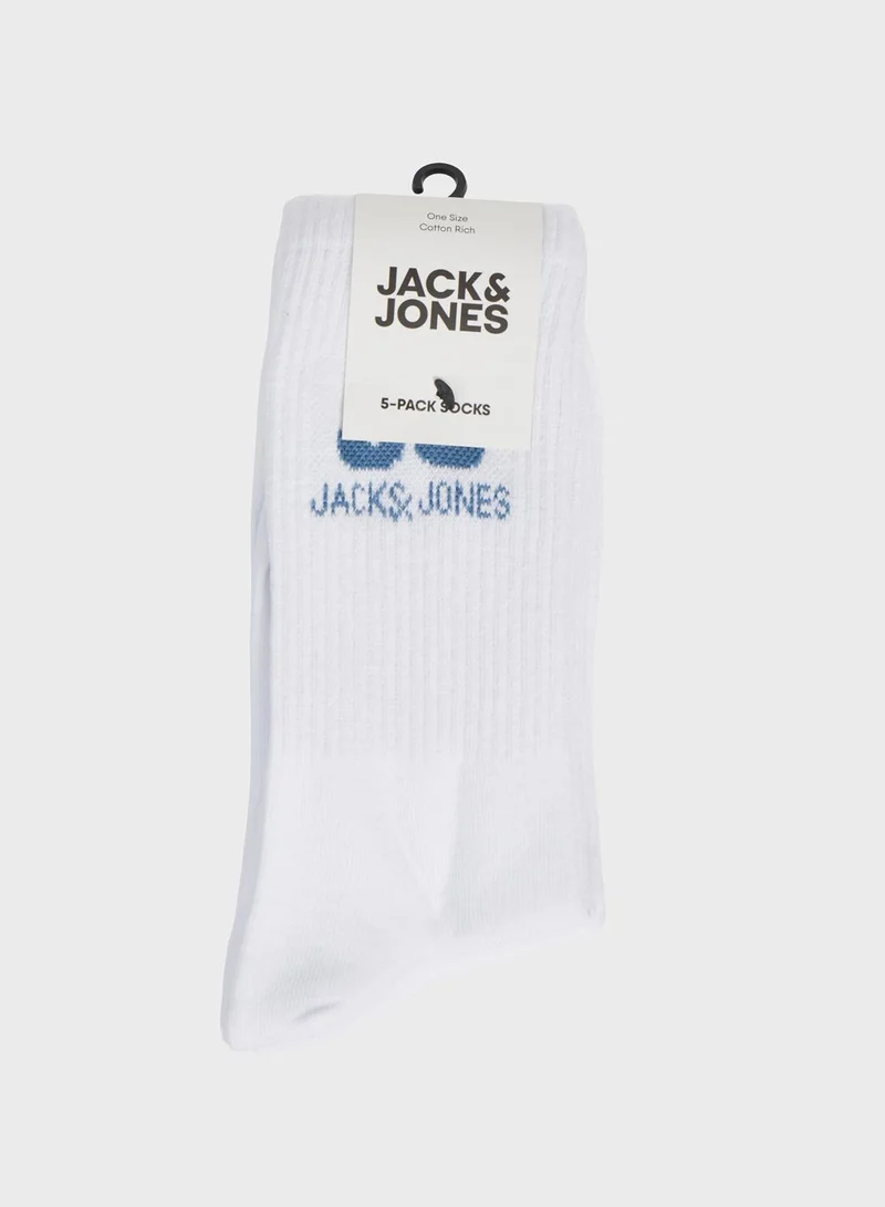 Jack & Jones Junior Youth 5 Pack Assorted Socks