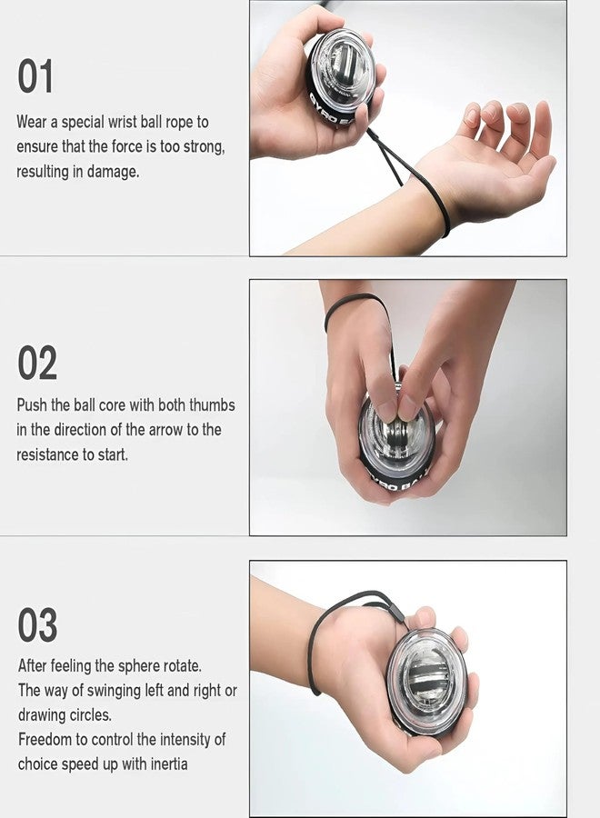 Touchcart Wrist Trainer Ball Auto-Start Gyroscopic Forearm Exerciser Gyro Ball for Strengthen Arms, Fingers, Bones and Muscles - Image 5