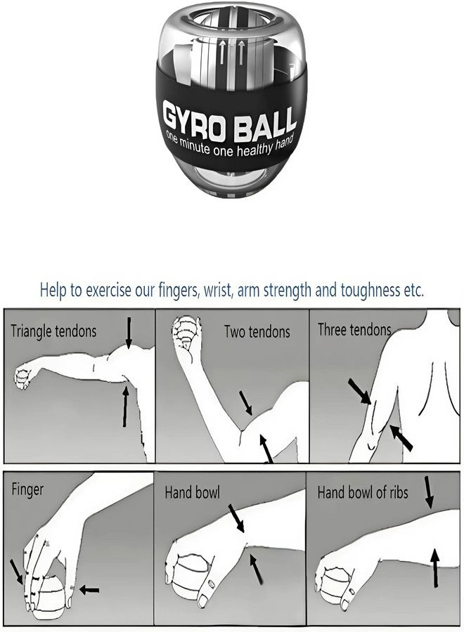 Touchcart Wrist Trainer Ball Auto-Start Gyroscopic Forearm Exerciser Gyro Ball for Strengthen Arms, Fingers, Bones and Muscles - Image 2