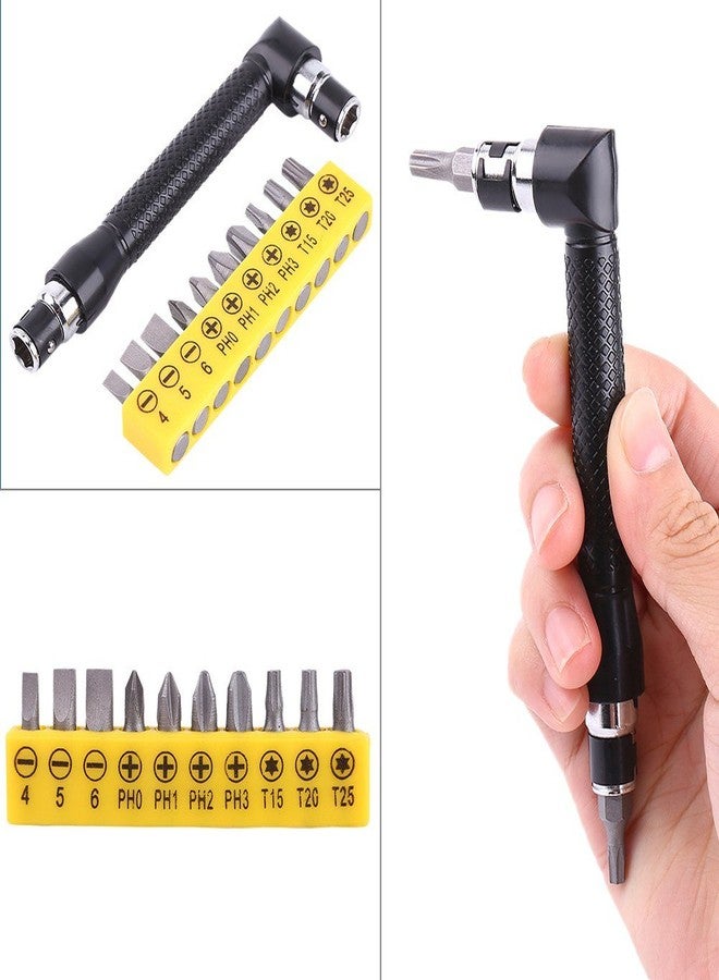 Cuifati L-Shaped Wrench,L-Shape 1/4 Inch Hex Socket Wrench Double Head with Various Screwdriver Bits Hand Tool,Double-headed L-shaped Socket Wrench Extension Handle Screwdriver - Image 5