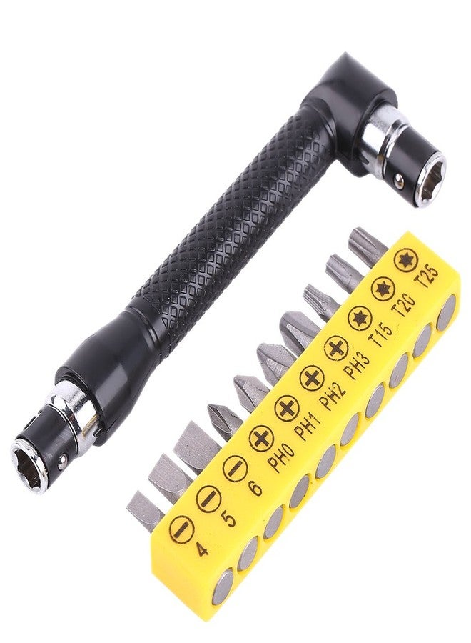 Cuifati L-Shaped Wrench,L-Shape 1/4 Inch Hex Socket Wrench Double Head with Various Screwdriver Bits Hand Tool,Double-headed L-shaped Socket Wrench Extension Handle Screwdriver - Image 1