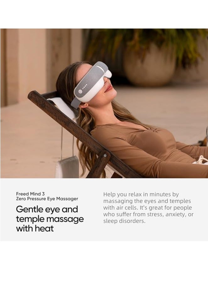 جهاز تدليك العين، جهاز تدليك العين للتأمل مع الحرارة والاهتزاز، 5 أوضاع، قناع العين الساخن لتخفيف الصداع النصفي مع موسيقى البلوتوث، استرخاء لتقليل إجهاد العين وجفاف العين وتحسين النوم، هدايا للنساء - Image 3