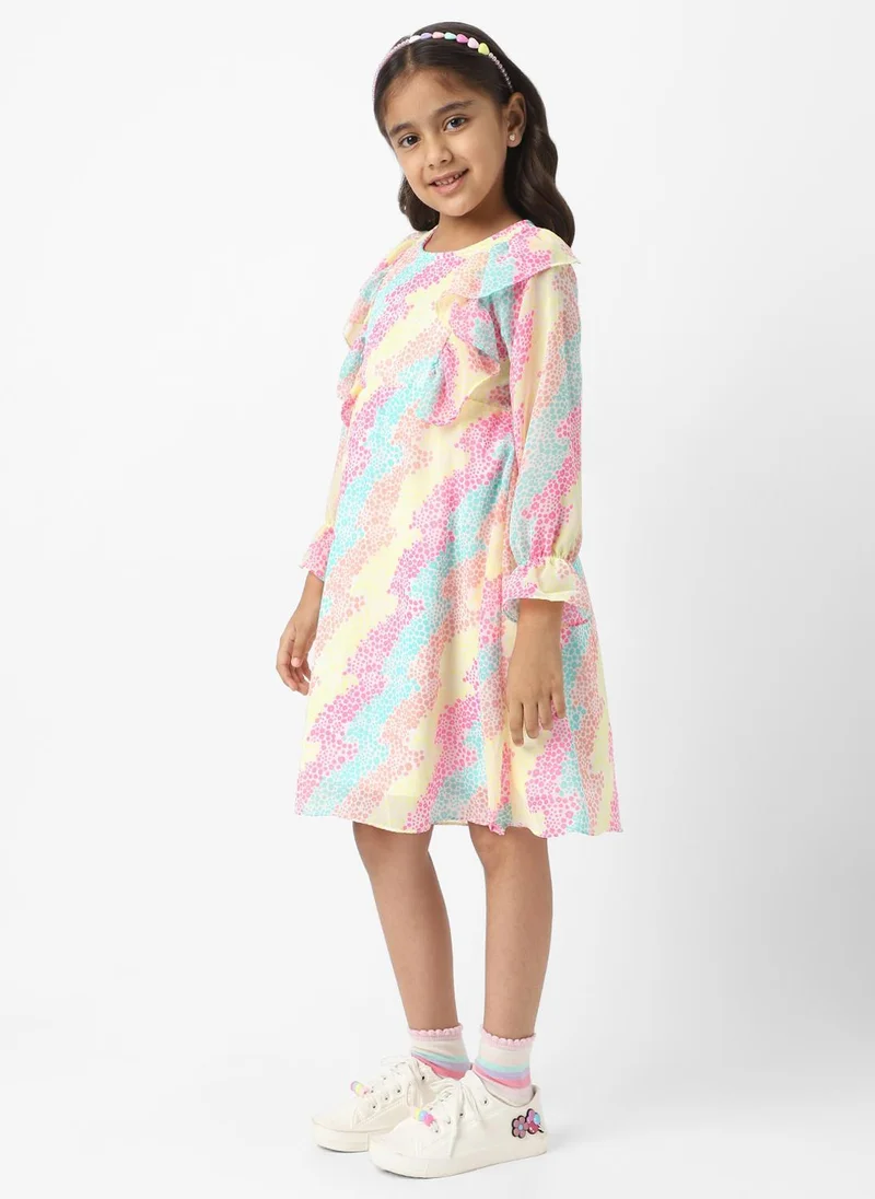 نوتيناتي فستان متعدد الألوان مكشكش