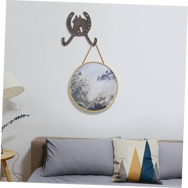 PATKAW Cast Iron Wall Mounted Coat Hook Horseshoe Double Prong Rustic Household Sundries Hanger for Kitchen Bathroom Entryway - Image 5