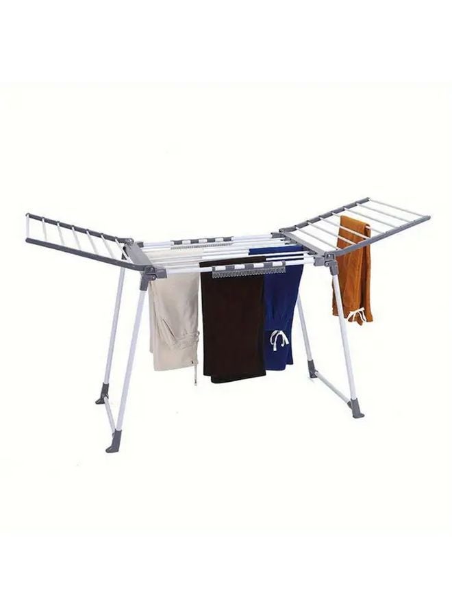 Type A Foldable Floor Clothes Drying Rack Dual Wing Balcony Towel Hanger Indoor Outdoor Laundry Shoe Storage - Image 3